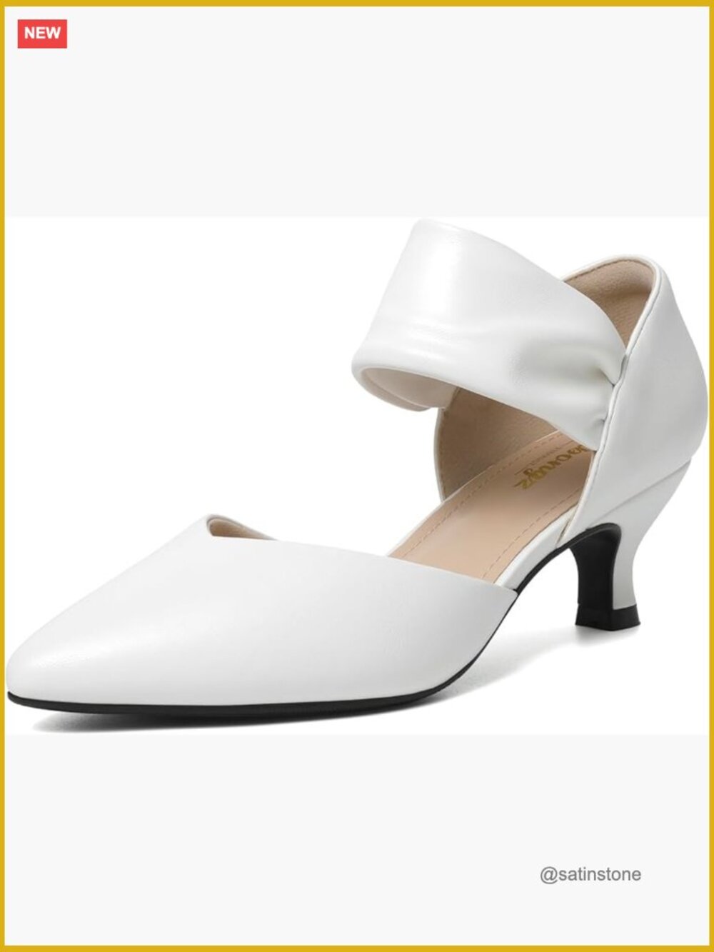 Kitten Heels Closed Toe Pointed Toe Slip On Pumps Comfortable Low Heels Bridal